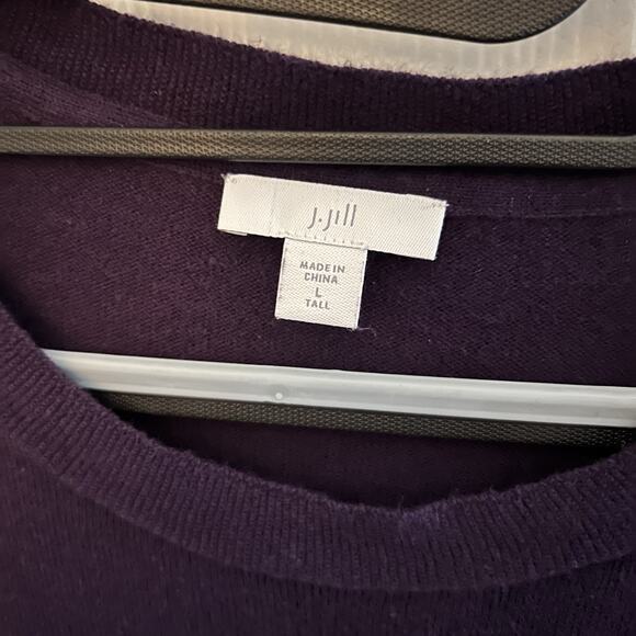 J Jill Large Tall Dark Purple Crew Neck Sweater - Picture 2 of 5